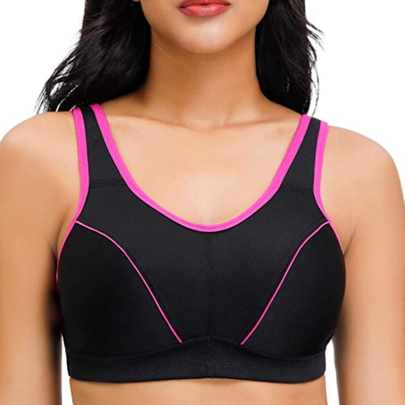 Women's Plus Size Workout Sports Bra High Impact Support No Bounce - Picture 1 of 4